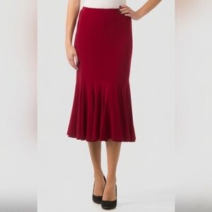 Joseph Ribkoff Red Trumpet Hem Skirt